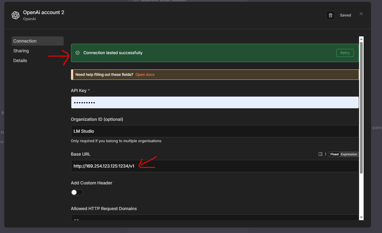 N8N LM Studio Connection Step 4